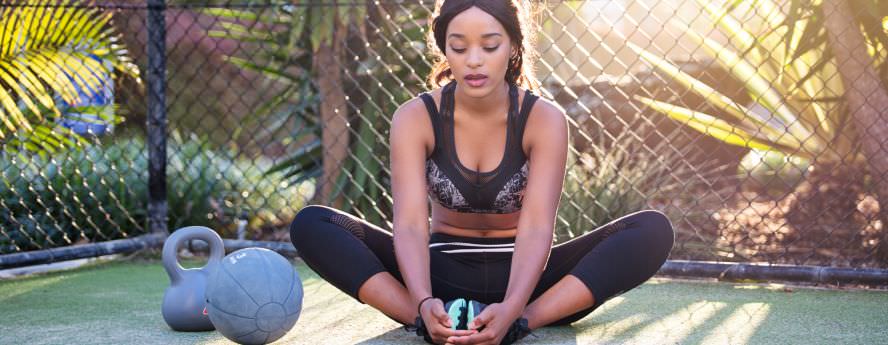 Young Black Women With Dumbbells Exercising Outdoors Fitness And Health 