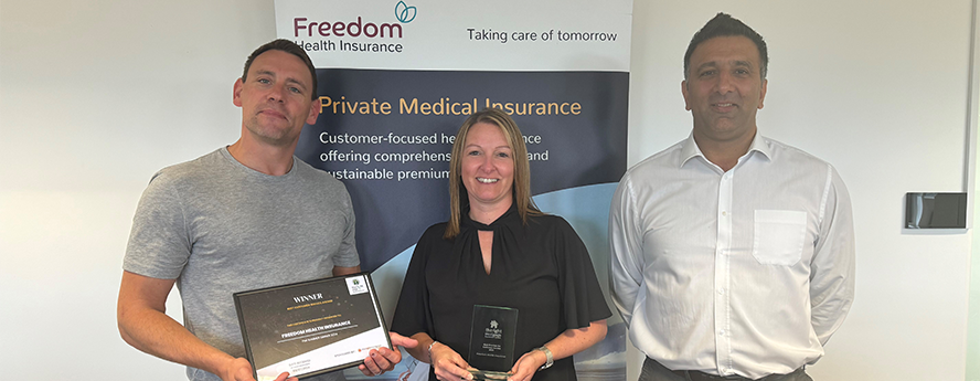 Freedom Health Insurance team with Best Customer Service award