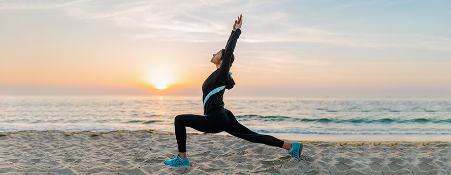 Summer Activity Yoga On The Beach Outdoors