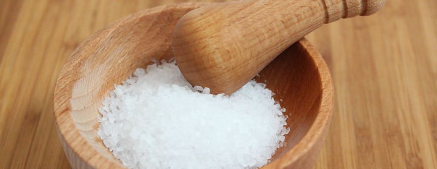 White Salt Crystals In Mortar and Pestle